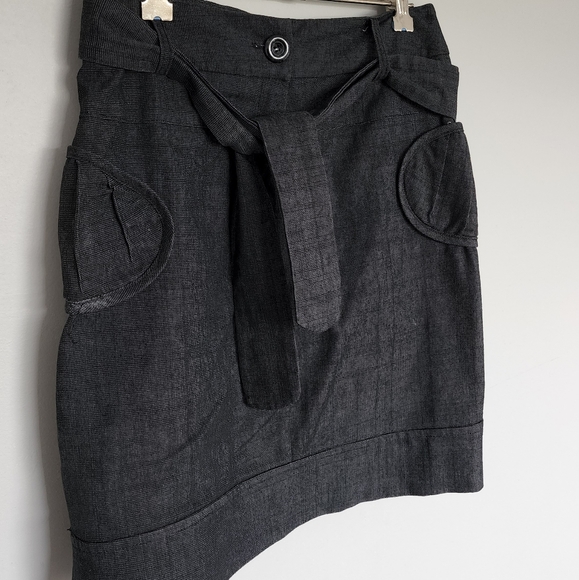Spicy Sugar Dark Denim Look Skirt with belt - Picture 2 of 4